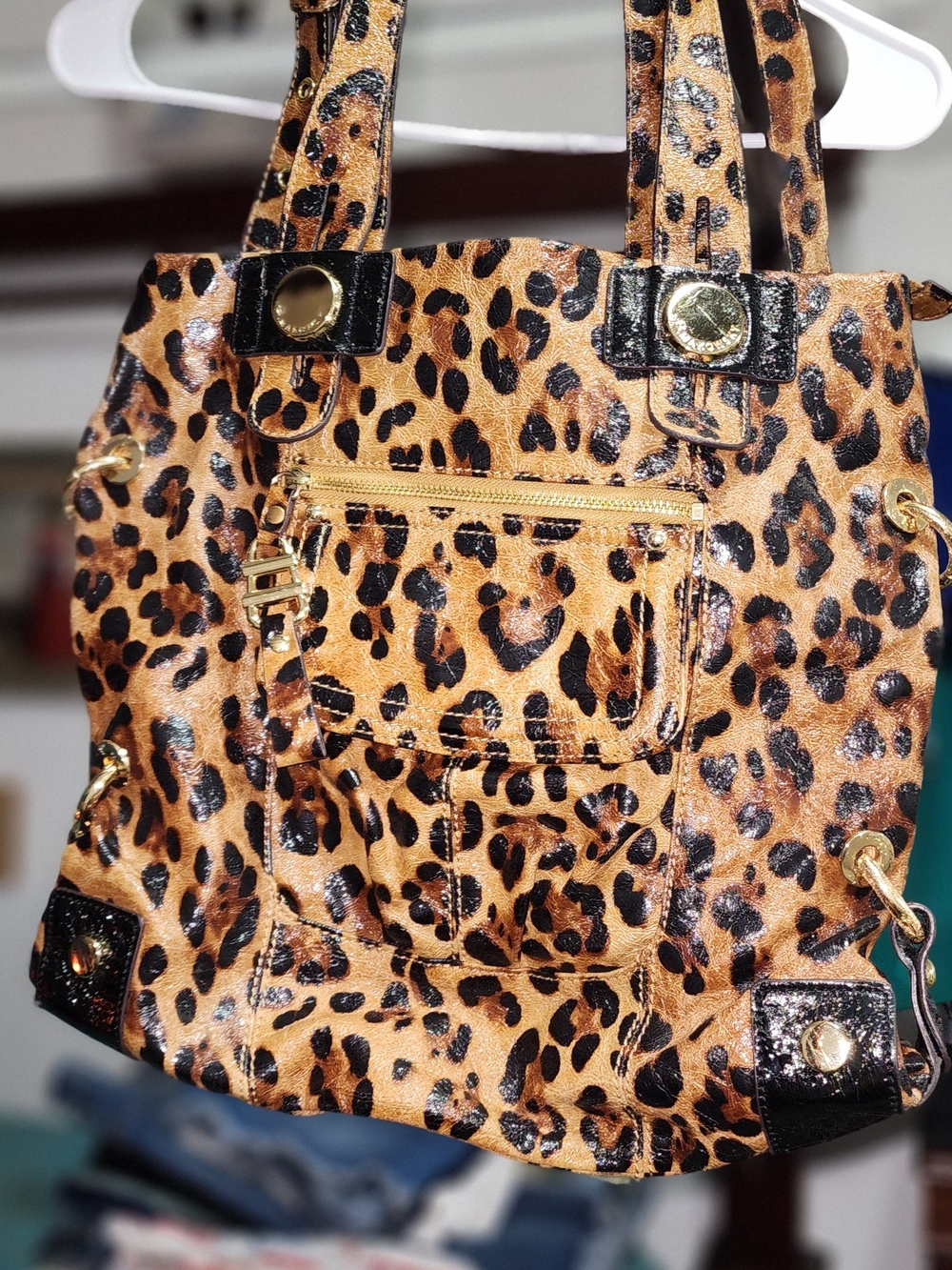 Leopard Print Tote Bag - Brown Animal Print Shoulder Bag B MAWKOWSKY